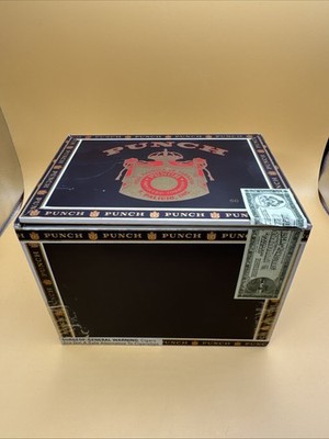 Punch Cigar Box Empty Wooden Bottom 50 Handmade Cigars Spanish Honduras