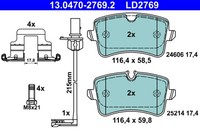 Bremsscheiben-BremsbeläGe-Kit ATE 13.0470-2769.2 VAG 4G0 698 451
