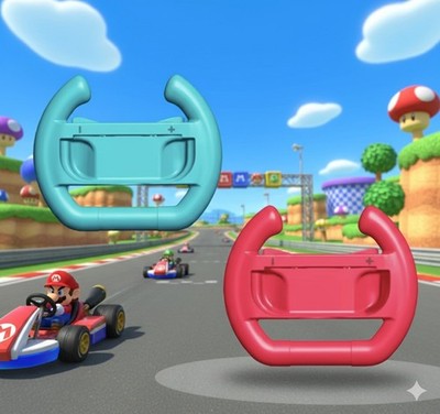 Lenkrad für Nintendo Switch, Blau Rot 2er Pack ''NEU'' Rennspiele Joystick