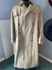 VTG KENNETH BARNARD 5th Avenue NY Mens 44L Khaki Trench Coat Long Insulated Belt