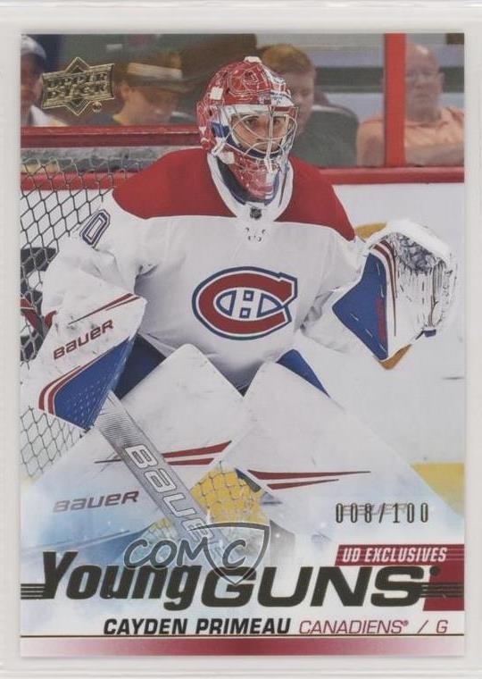 2019-20 Upper Deck Young Guns UD Exclusives 8/100 Cayden Primeau #454 9uf