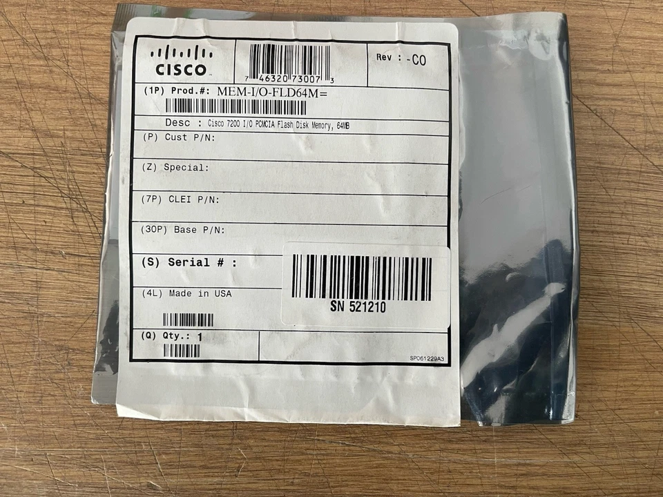 Cisco MEM-I/O-FLD64M Cisco 7200 I/O PCMCIA Flash Disk Memory 64MB - Image 3 of 4