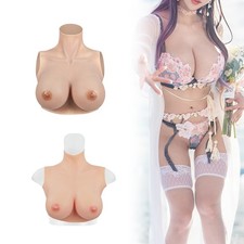 A-H Cup Realistic Silicone Breast Forms Crossdresser Breastplate Fake Boobs