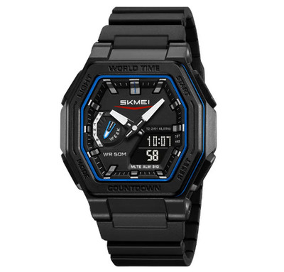 SKMEI 2438 Mens Digital Sport Watch Waterproof LED Dual Display Wristwatch