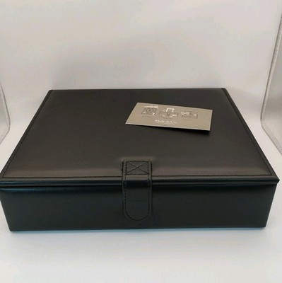 NEW Mele & Co Giana Black Plush Leather Fabric Jewelry Box Travel Case 