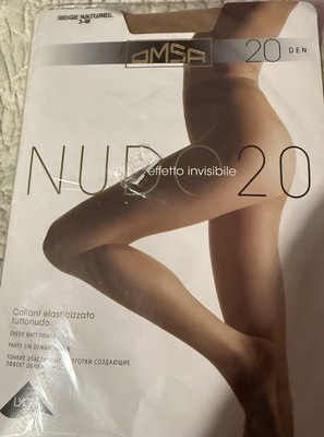 OMSA Udo 20 Den Sheer Pantyhose Beige Naturel - Sz 3M NEW
