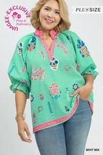 Cuello ajustado con cuello en V estampado floral UMGEE - Mezcla como nueva