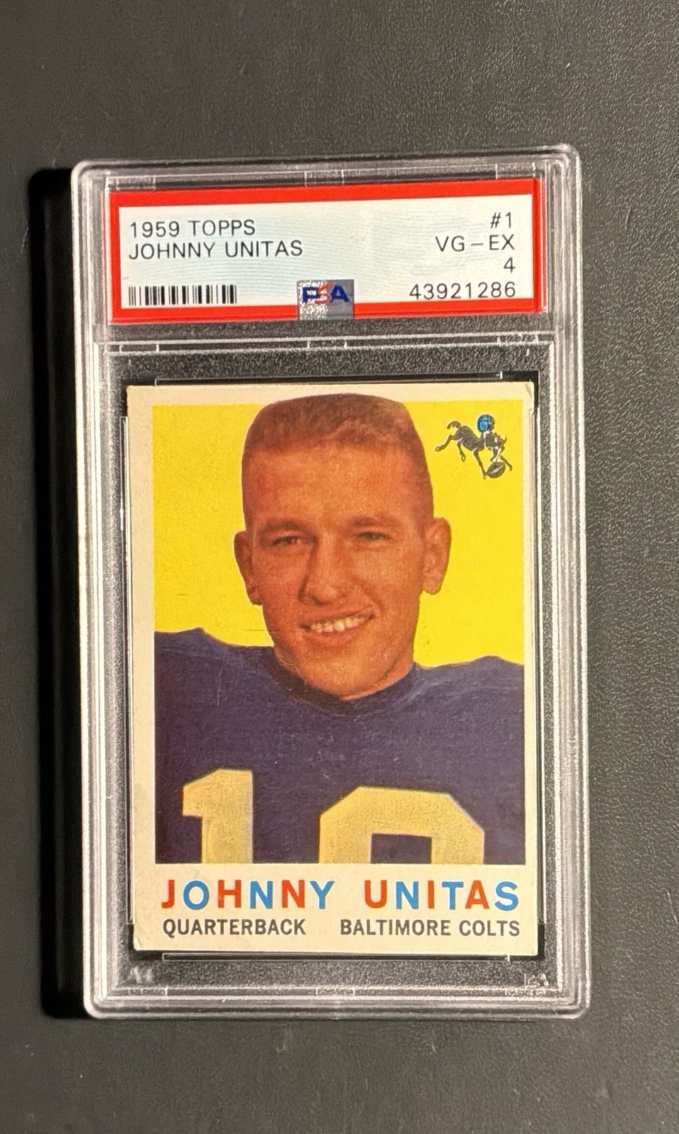 1959 Topps - Johnny Unitas #1 PSA 4 view 1