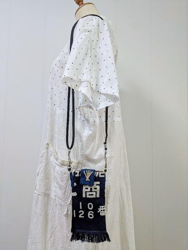 Vintage Indigo Dye Apron Remake Smartphone Case Shoulder Strap Kimono Fabric Cov - 第 2/6 張圖片