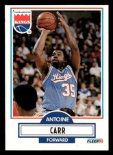 1990 Fleer Antoine Carr #163 Sacramento Kings