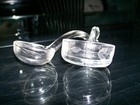 CRYSTAL GLASS LADLE CONDIMENT SPOONS (2) — photo 10