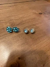 Vtg lot 2 pair earings marked V 20-12k gold filled & ORA