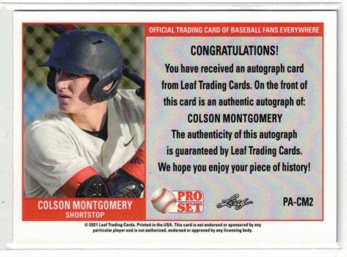 2021 Leaf Pro Set Metal PINK RC AUTO Colson Montgomery! Rookie! Autograph! /20 - Picture 2 of 2