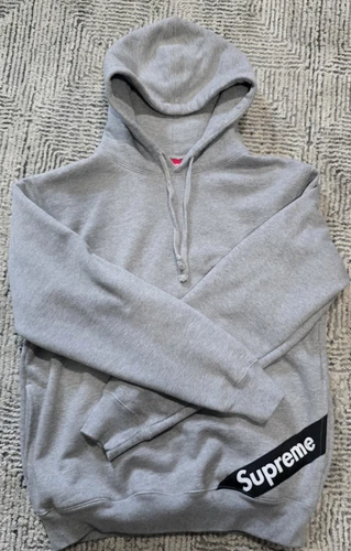Sweat à capuche gris Supreme Corner Label FW/18 taille Medium