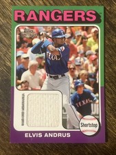 2011 Topps Lineage 1975 Mini #75R-EA Elvis Andrus Game Used Jersey Please Read