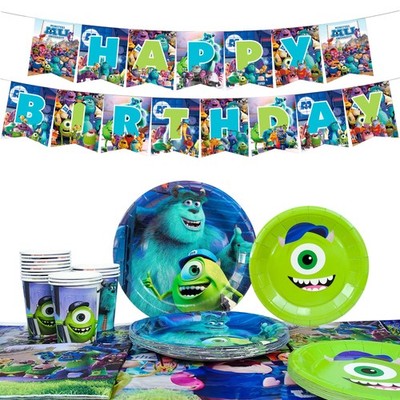 Monsters Inc. Geburtstag Geschirr Kinder Party Deko Banner Teller Tischdecke Set