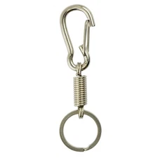 Crabiner Buckle Clasp Spring Coil Keyring Chain Keyfob Snap Clip Holder Findings