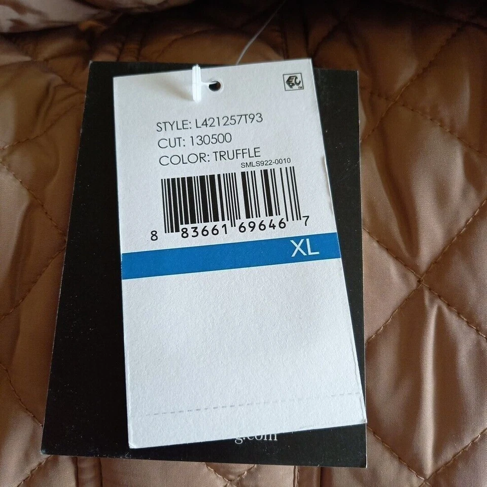 London Fog XL Extra Large Snap Front Quilted Lightweight Belted Jacket - Image 3 of 4