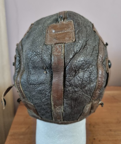 ORIGINAL WW2 US ARMY AIR CORPS B-6 LEATHER SHEEPSKIN FLYING HELMET - Picture 7 of 20
