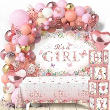 Baby Shower Decoration for Girl - 118Pcs Pink Floral Balloon Box, R... Fast Ship