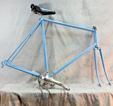 1983 Miyata 712 Touring Road Bike Frame Set 62cm X-Large Japan Lugged Steel Blue