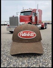 Authentic Peterbilt Brown  Red Embroidered Strapback Cap Hat - By The Game NWT 