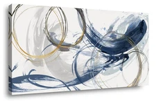 Canvas Wall Art Abstract Art Paintings Blue Fantasy Colorful Graffiti on Whit...