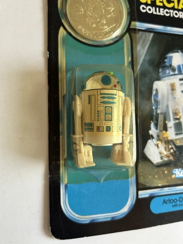 Vintage Star Wars Power Of The Force R2-D2 Coin Unpunched Kenner 1984 92 Back - Picture 4 of 24
