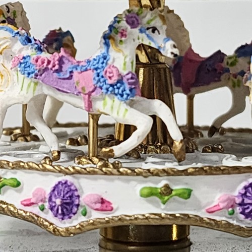 Franklin Mint The Carousel Anniversary Clock WM Dentzel Porzellan Germany funktioniert - Bild 9 von 21