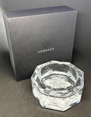Versace Rosenthal Medusa Crystal Ashtray Clear Medium 13cm 6in w