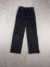 Madewell The Perfect Vintage Wide-Leg Dark Wash Denim Jeans Women's 25 Black