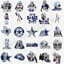 Dallas Cowboys Waterslide Decals Finger Nail, Instructions Bonus  (set of 50) SS