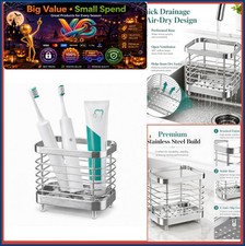 Stainless Steel Electric Toothbrush Holder Drainage Ventilated Bathroom Caddy
