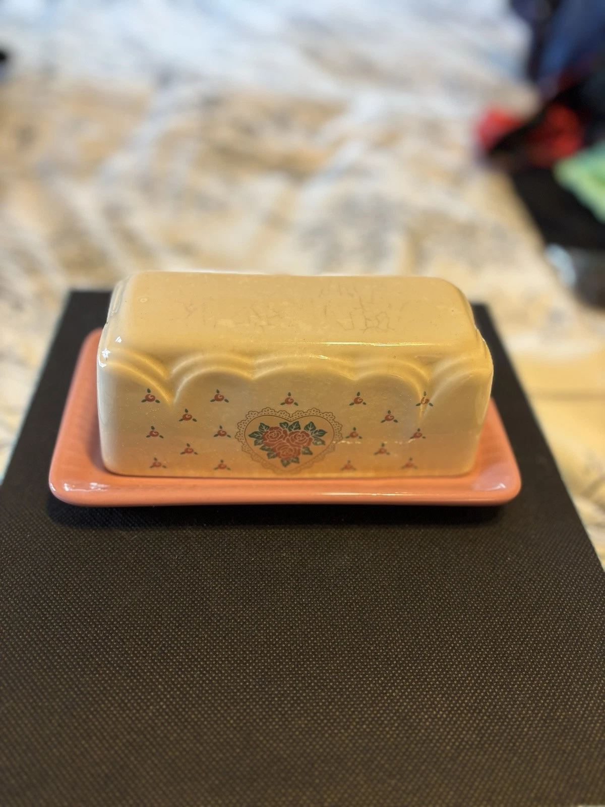 Vintage Japan Stoneware Covered Butter Dish