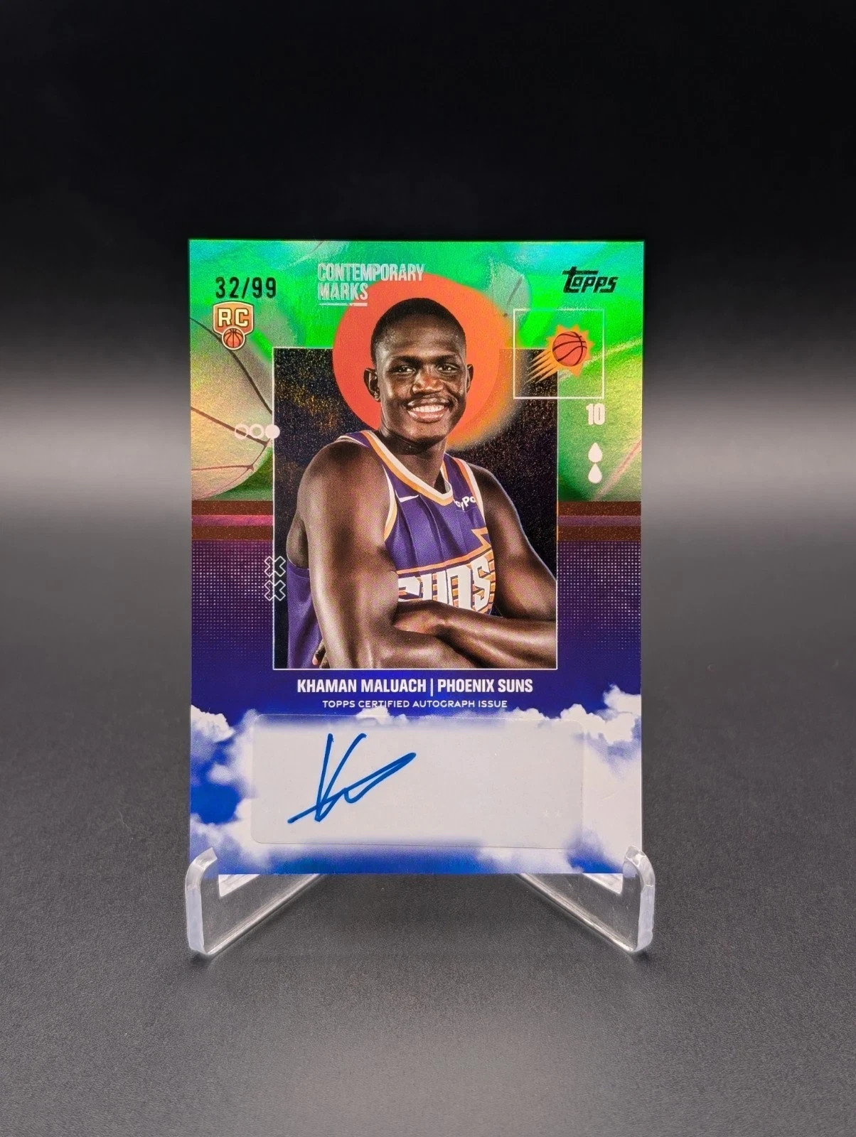 2025-26 Topps Khaman Maluach Contemporary Marks RC Green Auto #CM-KM Suns /99 SP