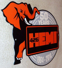 Vintage Chrysler Hemi 426 Nascar Car Engine Elephant 12 Metal Gasoline Oil Sign