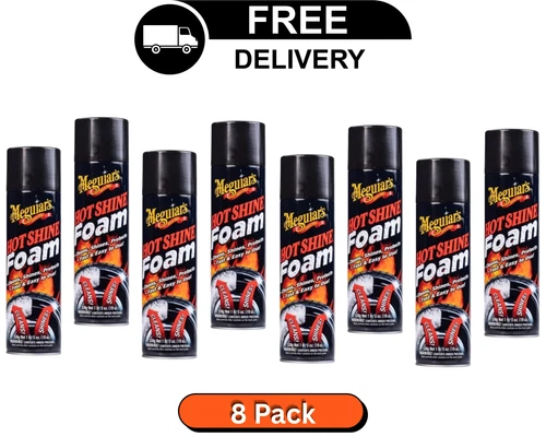 (8 Pack) Meguiar's Hot Shine Tire Foam, G13919, 19 oz, Aerosol, Easy Spray Foam - product listing photo