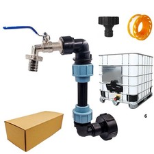 IBC Schwanenhals mit 3/4" Auslaufhahn f&uuml;r Container Regenwassertank Grobgewinde