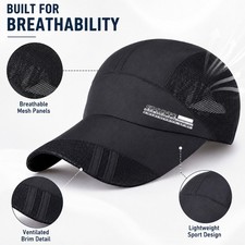 Men Women Mesh Visor Hat Breathable Sun Cap Running Golf Tennis Sports