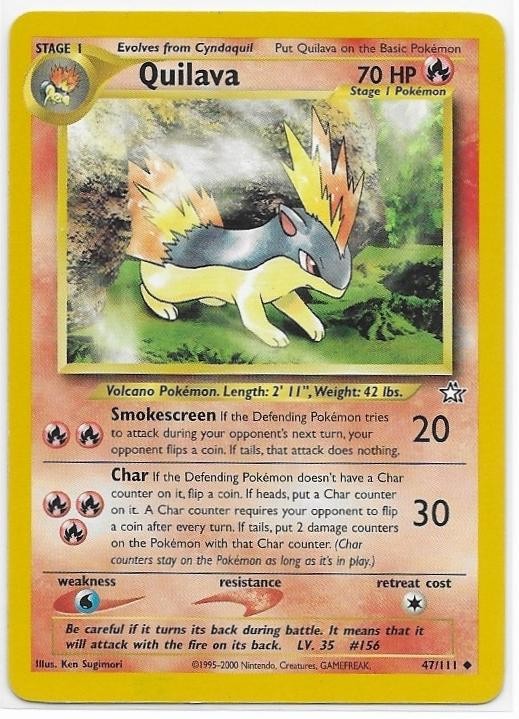 Quilava 47/111 Uncommon Neo Genesis Pokemon Unlimited Lightly Played