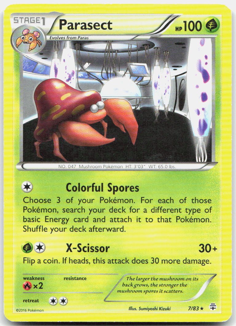 Parasect 7/83 Rare Generations Pokemon Moderately Played