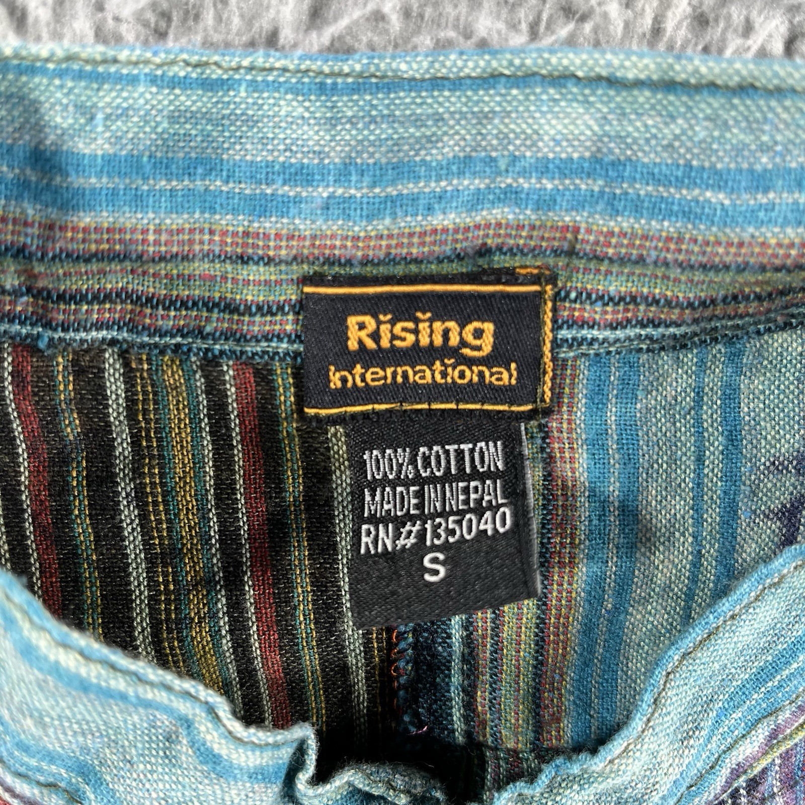 Rising International Patchwork Shirt Small Nepal … - image 2