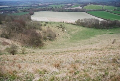 Foto 6x4 Combe on the South Down Scarp Slope (2) West Firle An Eiszeit r c2010