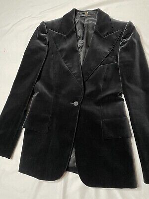 Tom Ford Gucci 2003 Black Cotton Velvet One Button Blazer Tom Ford Gucci 2003 Black Cotton Velvet One Button Blazer