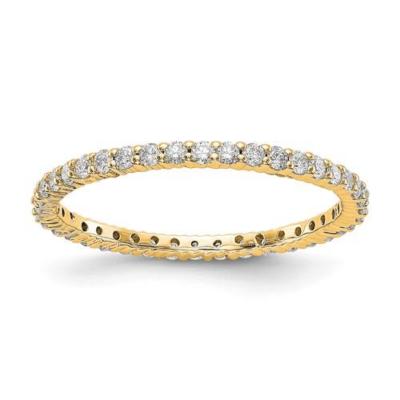 14k Gelbgold Diamant Rund Ring Ewigkeit Geteilt Krallen 1,50mm Breit Größe 8