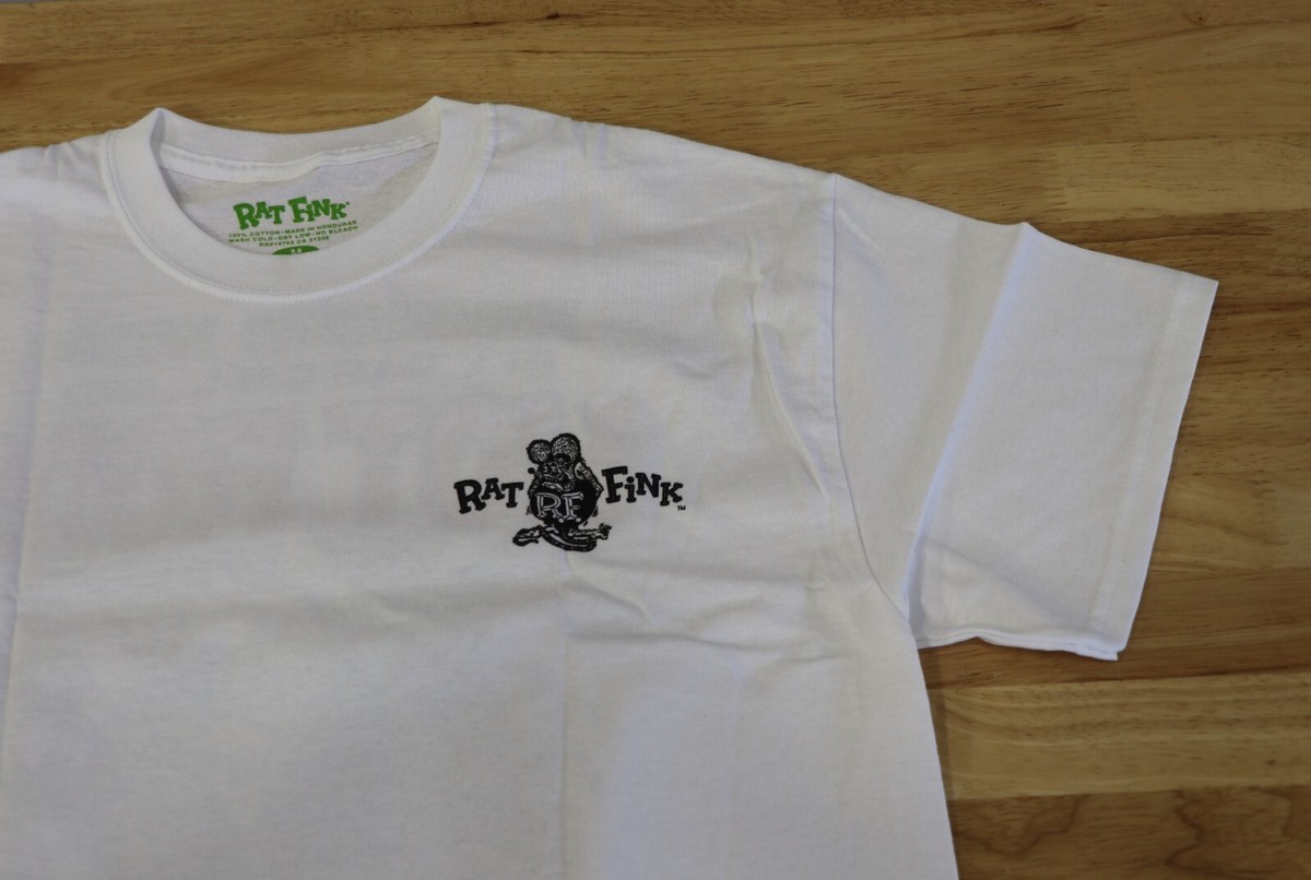 Men's Ed Big Daddy Roth Rat Fink Hot Rods Dangerous White Cotton T