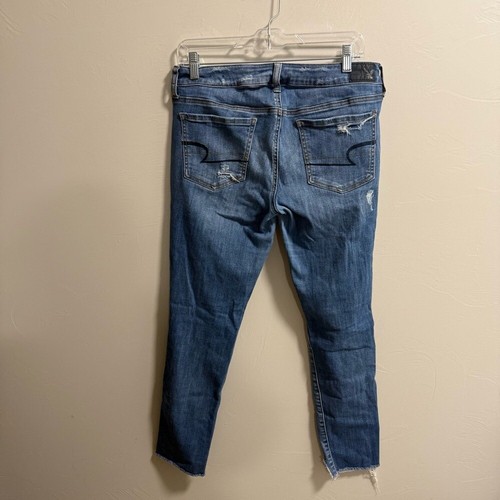Jeans Old Navy Rockstar Ultra High Rise Super Skinny Distress orlo tagliato 12 - Foto 9 di 9