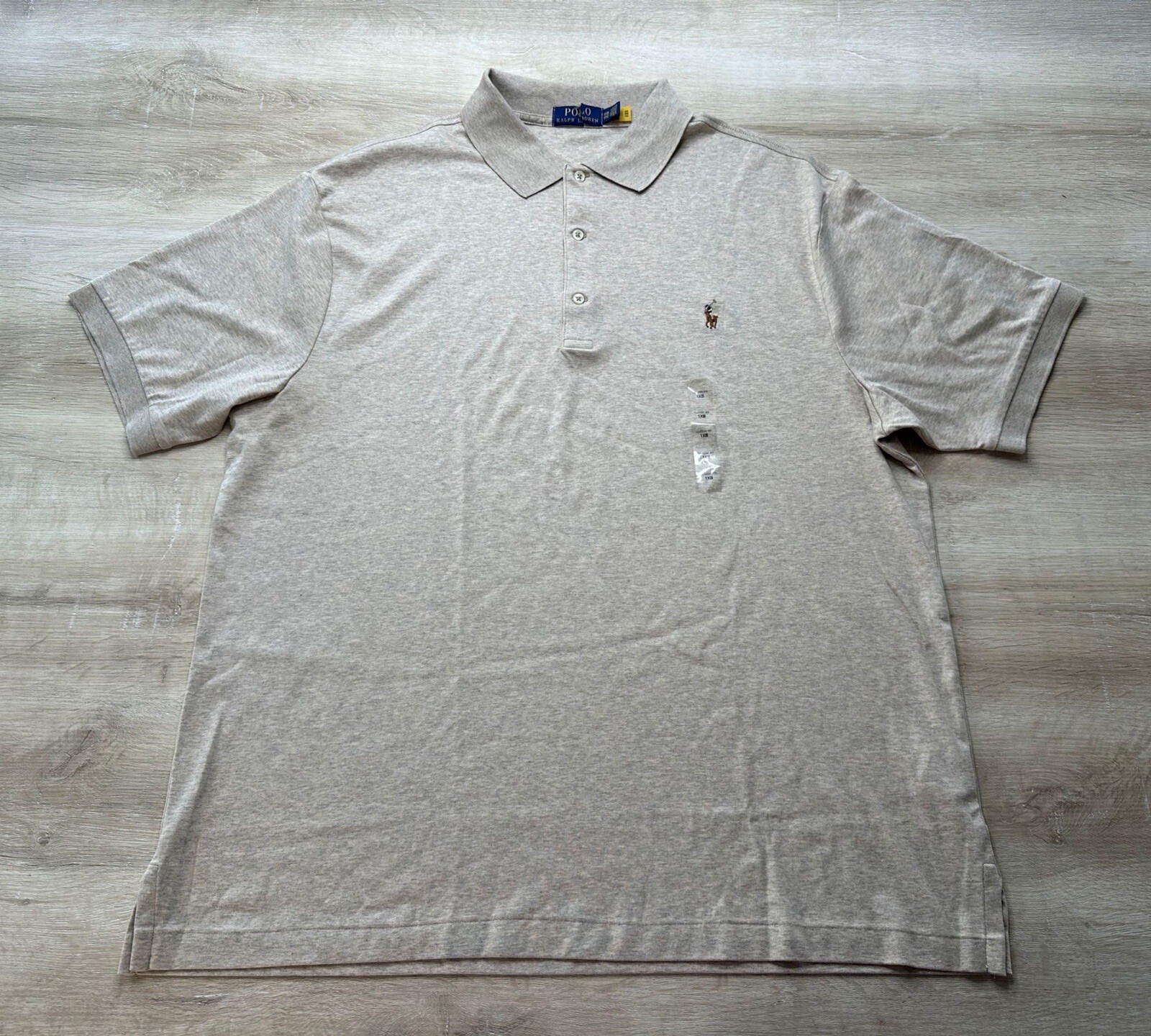 Polo Ralph Lauren uomo B&T camicia beige 1XB vestibilità regolare polo morbida pony Oxford