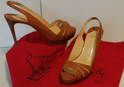 CHRISTIAN LOUBOUTIN COGNAC CALF SKIN 