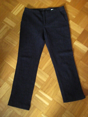 Schwarze Hose Damenhose von Zara Basic Stoff in sich gemustert Gr. M